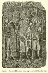 Bajorrelieve funerario encontrado cerca de Saint-Marcel, 1882 de French School