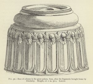 Base de columna en el gran palacio, Susa, después de los fragmentos traídos por Dieulafoy, Altura, aprox. 1 m 50 cm, Louvre de French School