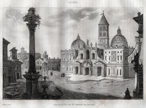 Basílica de Santa María la Mayor - Roma - Basílica de Santa María la Mayor (Basílica de Santa María la Mayor) Roma - Grabado de “Italia Pintoresca” - Pintura Histórica y Descriptiva de Italia” por M. de Norvins, Ch. Nodier 1834-1836. de French School