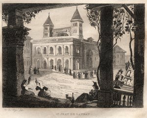 Basílica de San Juan de Letrán, Roma - San Juan de Letrán - Grabado de “Italia Pintoresca” - Pintura Histórica y Descriptiva de Italia” por M. de Norvins, Ch. Nodier 1834-1836. de French School