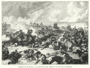 Batalla de Waterloo, El mariscal Ney carga a la cabeza de los coraceros de French School