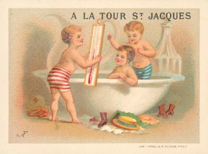 Hora del baño (cromolitografía) de French School
