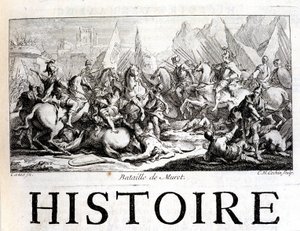 Batalla de Muret el 12 de septiembre de 1213 - en “Historia general de Languedoc” por Joseph Vaissete, París de French School