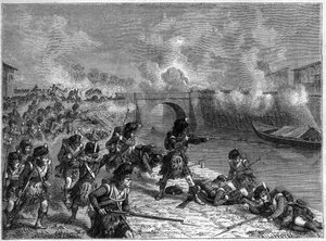 Batalla de Toulouse: última batalla entre las fuerzas británicas y españolas bajo Wellington contra los franceses 1814 - Batalla de Toulouse 10 de abril de 1814 entre las tropas del ejército imperial comandadas por el Mariscal Soult y las tropas anglo-hisp de French School