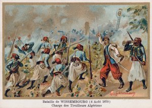 Batalla de Wissembourg, carga de los escaramuzadores argelinos de French School