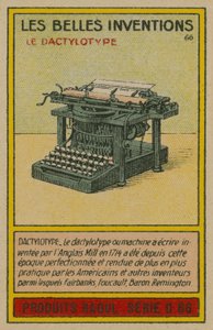 Tarjeta de inventos hermosos, máquina de escribir