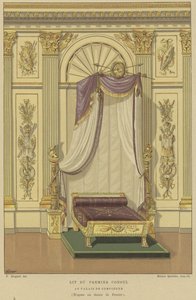 Cama de Napoleón Bonaparte cuando era Primer Cónsul, Palacio de Compiegne, Francia de French School