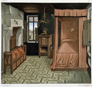 Dormitorio en el siglo XV de French School