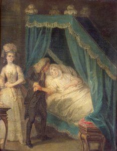 Visita al lado de la cama por el doctor de French School