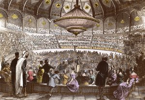 Berlioz dirige su concierto el 19 de enero de 1845 en el Cirque Olympique en París - Hector Berlioz (1803-1869), en la sala del Circo Olímpico de los Campos Elíseos en París de French School