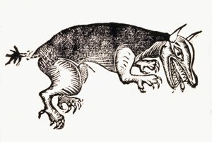 Bestia de Gévaudan. circa 1765 (grabado) de French School