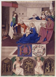Nacimiento de San Juan Bautista (interior), después de una pintura de Francia del siglo XV de French School