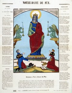 Virgen Negra: Oración en Notre-Dame du Puy - imagen de Epinal, s.f. de French School