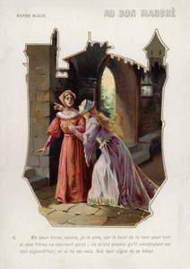 La esposa de Barba Azul le dice a su hermana, Ana, que suba a la torre del castillo y busque a sus hermanos de French School
