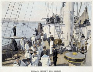Embarque de alimentos - en "Álbum militar - Marina: La vida a bordo" de French School