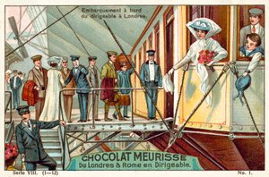 Embarcando en el dirigible en Londres de French School