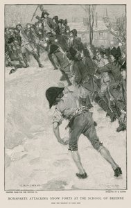 Bonaparte atacando fuertes de nieve en la Escuela de Brienne de French School