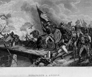 Bonaparte en Arcole - en “Revolución francesa” de Thiers. Siglo XIX de French School