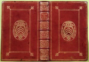 Portada de libro de los Anales de Tácito con el escudo de armas de Armand-Jean du Plessis, Cardenal Richelieu (1585-1642) de French School
