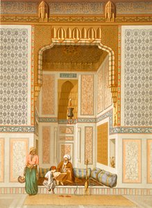 Mezquita de Bordeyny, El Cairo (litografía en color) de French School