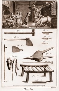 Carnicero - Carnicería - La Gran Enciclopedia, o Diccionario Razonado de las Ciencias, Artes y Oficios (Enciclopedia o Diccionario de las Ciencias, Artes y Profesiones) por Denis Diderot (1713-1784) y Jean d