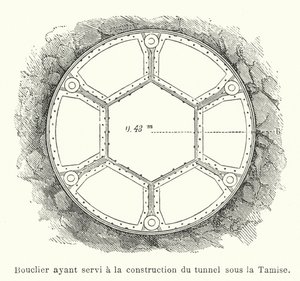 Escudo utilizado en la construcción del túnel bajo el Támesis de French School