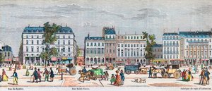 Boulevard Poissonniere lado sur - Rue du Sentier - Rue Saint Fiacre - Grabado en “Tableau-de-Paris” por Edmond Texier 1852 de French School
