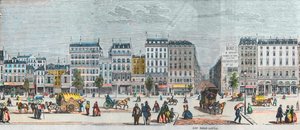 Boulevard Saint-Denis lado sur - Rue Saint Martin - Grabado en “Tableau-de-Paris” de Edmond Texier 1852 de French School
