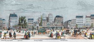Boulevard du Temple lado sur - Rue Charlot - Café Turk - Passage Vendome - Rue du Temple - Grabado en “Tableau-de-Paris” por Edmond Texier 1852 de French School