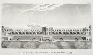Puente de Shiraz, Isfahan, de Viajes del Caballero Chardin en Persia, y otros Lugares de Oriente, por Jean Chardin (1643-1713), publicado en 1811 de French School