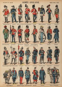 Uniformes militares británicos y españoles de French School