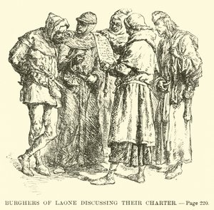 Burgueses de Laon discutiendo su carta de French School