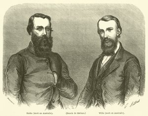 Burke, Wills, fallecido en Australia (grabado) de French School