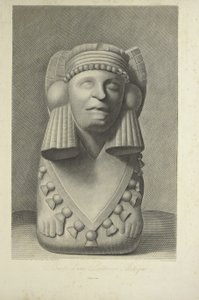 Busto de una Sacerdotisa Azteca, ilustración de 