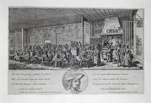 Cabaret du Tambour Royal por Jean Ramponneau, grabado, Francia de French School