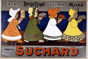 Cacao Suchard - Etiqueta publicitaria de French School