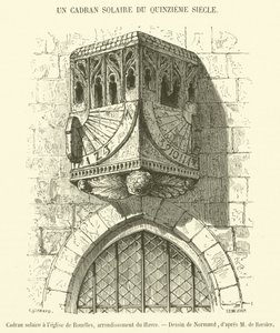 Reloj de sol en la iglesia de Rouelles, distrito de Le Havre de French School