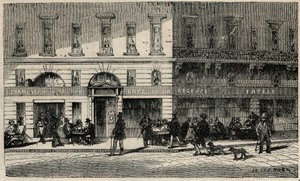 Café de la Regencia de la Plaza del Palais-Royal en París en el siglo XIX - Grabado en "Tableau-de-Paris" de Edmond Texier 1852 de French School