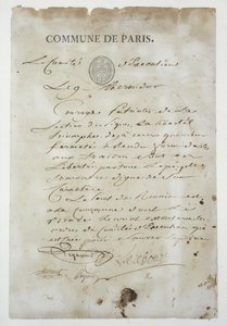 Llamado de Maximilien de Robespierre para unirse a la Comuna, 9 de Thermidor Año 2 (27 de julio de 1794) de French School