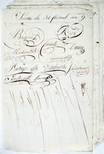 Caligrafía: hoja del registro de la Sociedad Académica de Escritura, 30 Floreal año IX de French School
