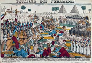 Campaña (Expedición) de Egipto (1798-1801): Batalla de Egipto el 21/07/1798. Grabado del siglo XIX