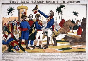 Campaña (Expedición) de Egipto (1798-1801) liderada por Napoleón Bonaparte en 1799. Imagen de Epinal de French School