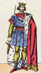 Dinastía de los Capetos: Retrato de Luis VIII llamado el León (1187-1226), Rey de los Francos de 1223 a 1226. Imagen de Épinal de finales del siglo XIX. Colección privada.