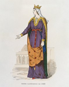 Reina capetiana en 1360, de Costumes civils et militaires des français à travers les siècles de French School
