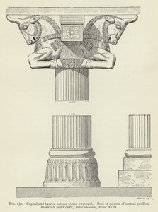 Capitel y base de columna hacia el oeste, Base de columna del pabellón central de French School