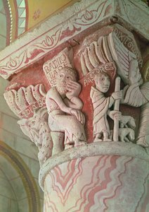 Capitel del presbiterio que representa Babilonia Desierta de French School