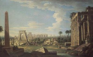 Capricho con ruinas egipcias de French School