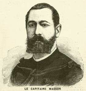 Capitán Pierre Masson, soldado y explorador francés (grabado)