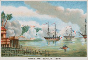 Captura de Saigón por los franceses, 1859 de French School