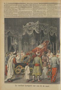 El cardenal Lavigerie (1825-92) en su lecho de muerte, de Le Petit Journal, 17 de diciembre de 1892 de French School